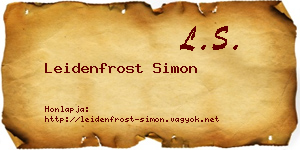 Leidenfrost Simon névjegykártya